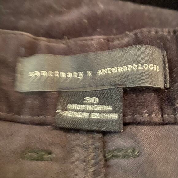 Sanctuary Anthropologie Velour Navy Pants Sz 30 Zip Ankle Slim Fit - Picture 6 of 7